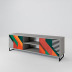 MAKESHIFT ARTISTRY Móvel de TV com 2 Portas em Acabamento Cinzento