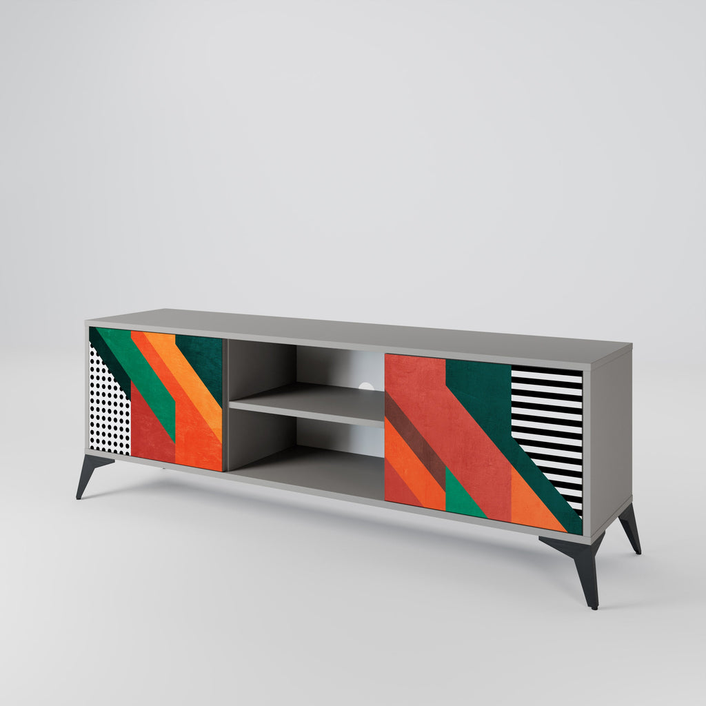 MAKESHIFT ARTISTRY Móvel de TV com 2 Portas em Acabamento Cinzento