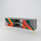 MAKESHIFT ARTISTRY Móvel de TV com 2 Portas em Acabamento Cinzento