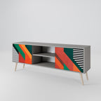 MAKESHIFT ARTISTRY Móvel de TV com 2 Portas em Acabamento Cinzento