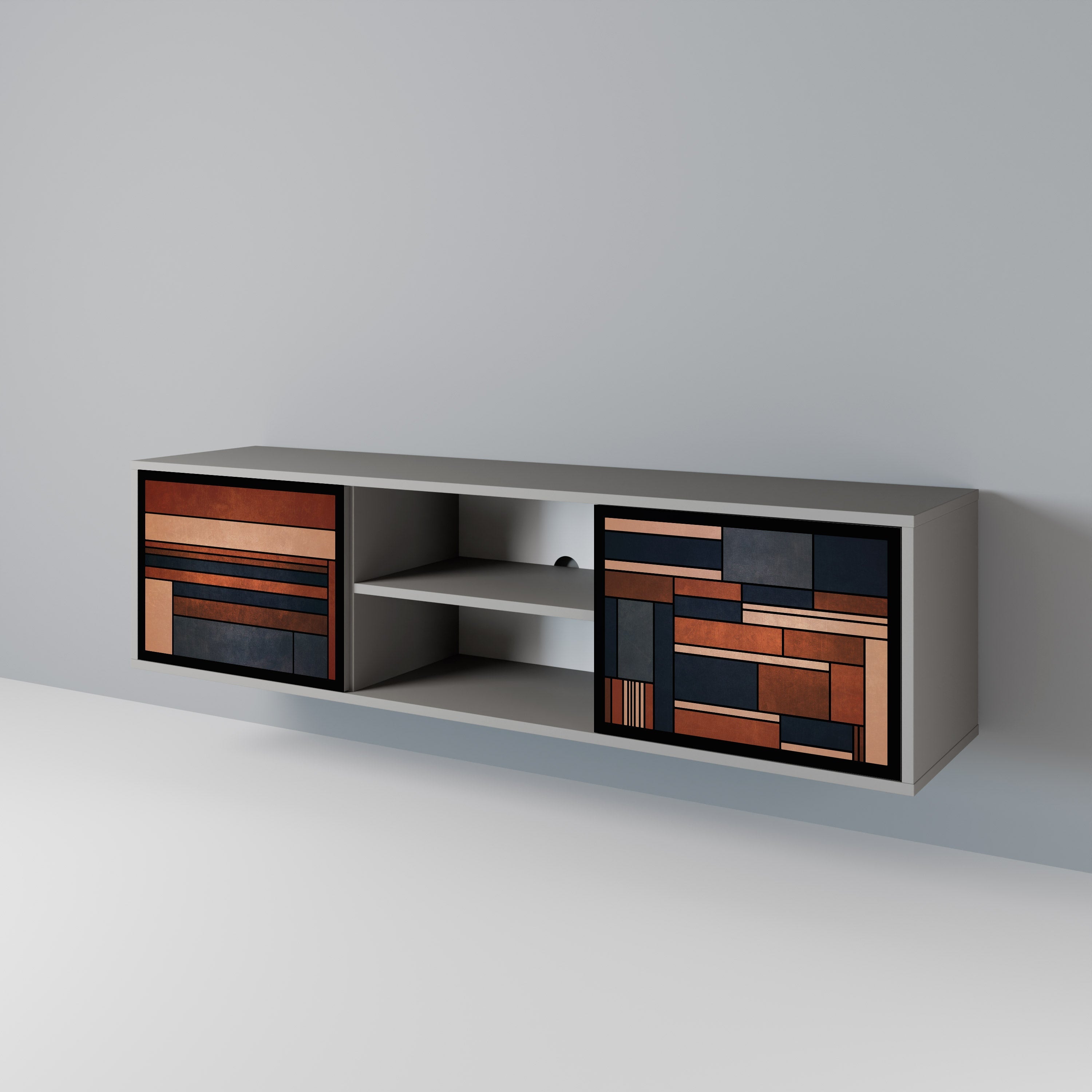 INTREPID FORMATION Móvel de TV com 2 Portas em Acabamento Cinzento