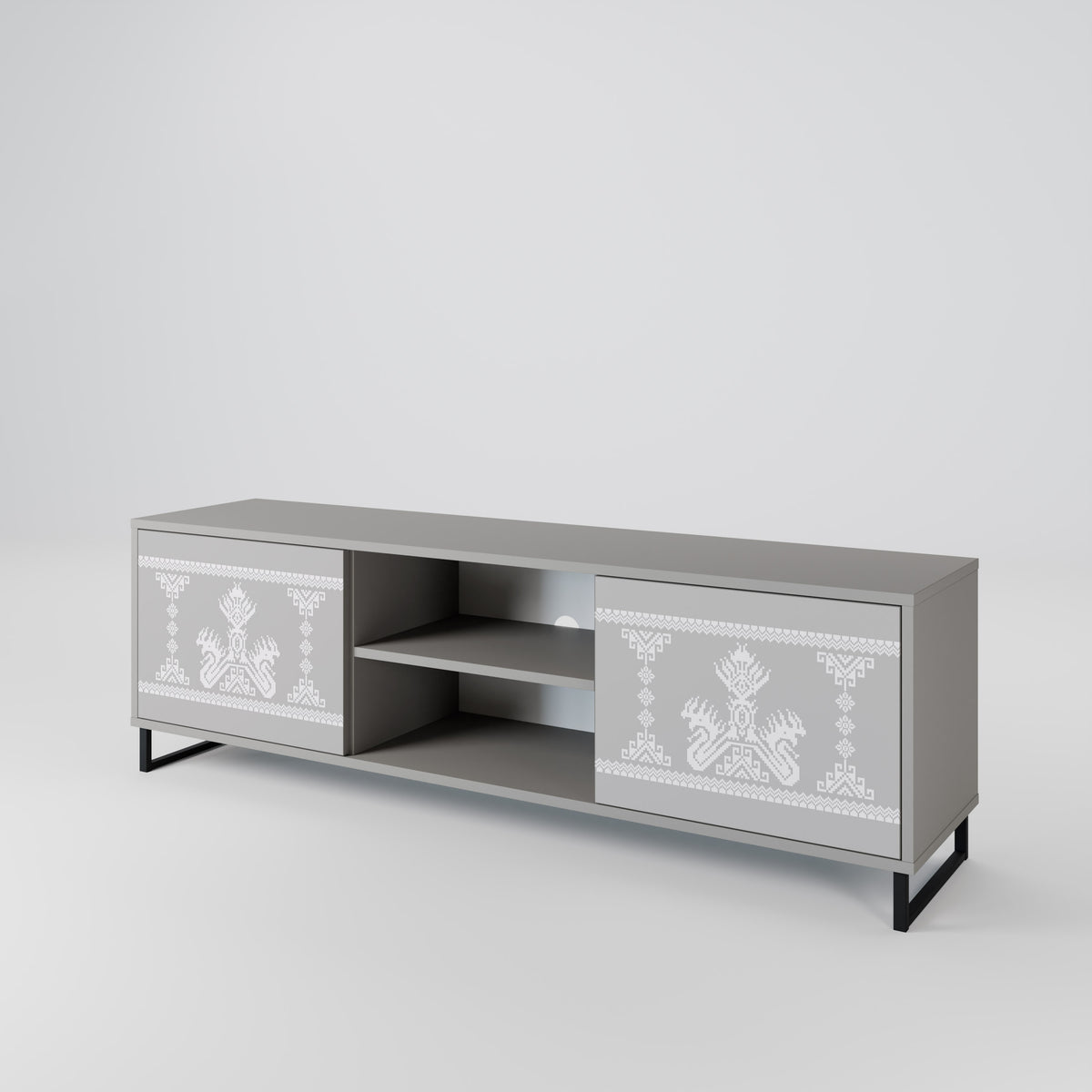 THAI GRAY Móvel de TV de 2 Portas