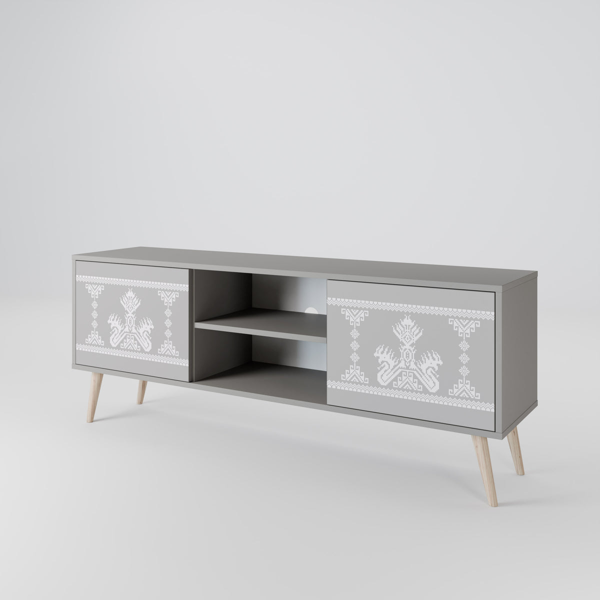 THAI GRAY Móvel de TV de 2 Portas