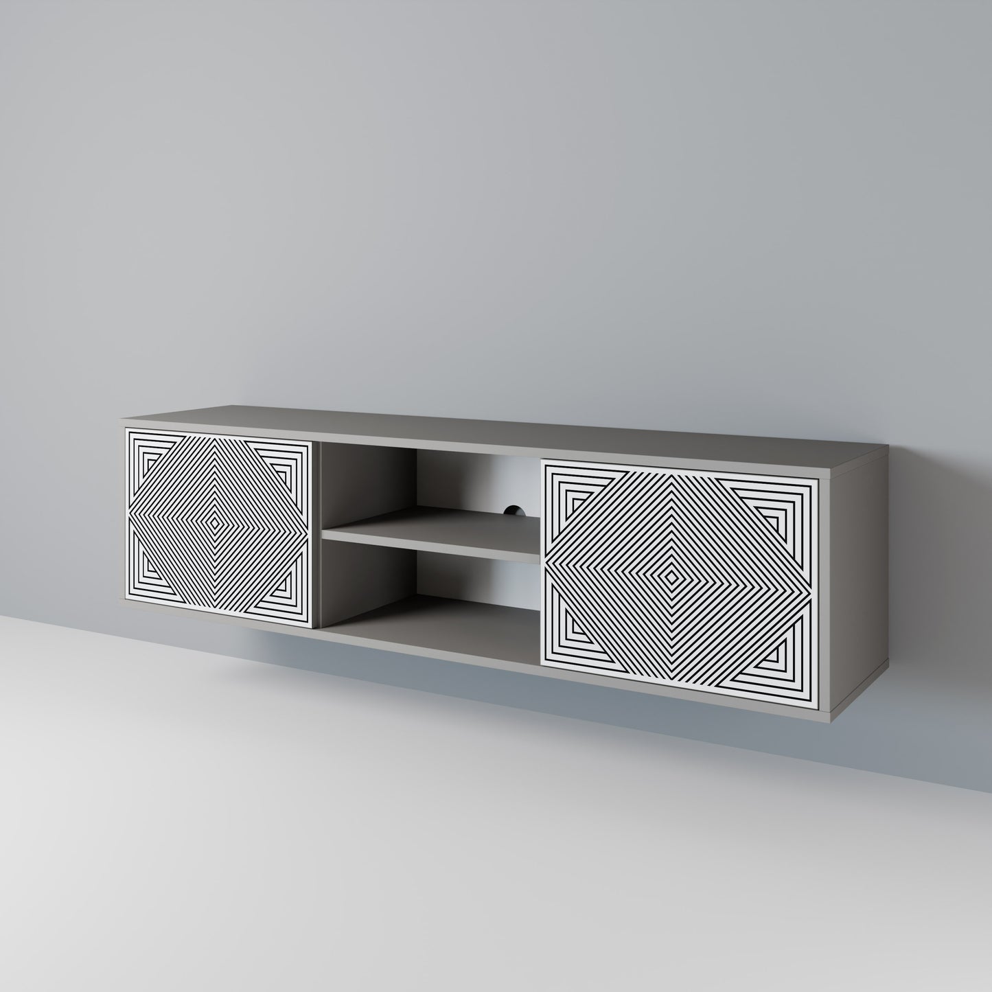 POLYGON ILLUSION Móvel de TV de 2 Portas