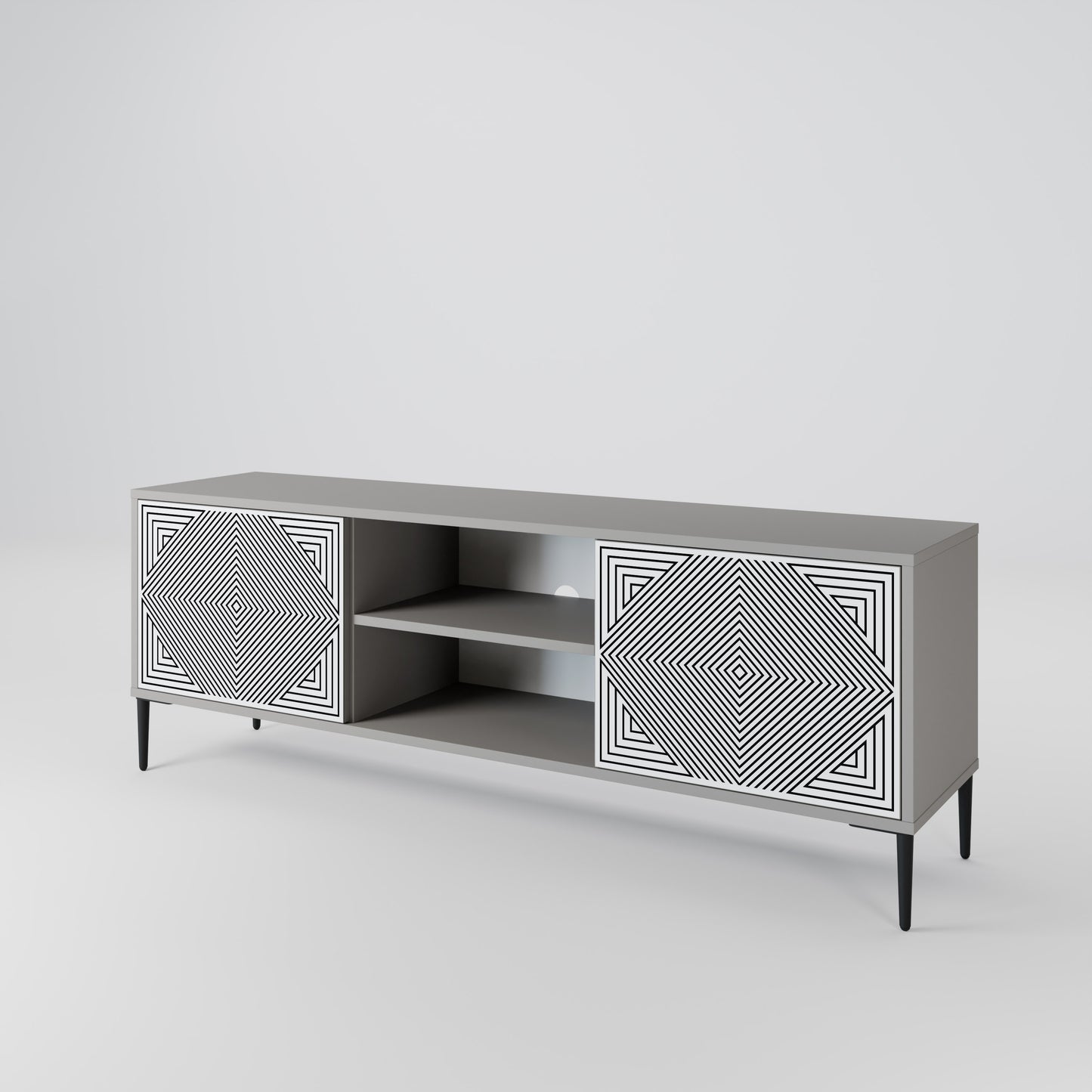 POLYGON ILLUSION Móvel de TV de 2 Portas