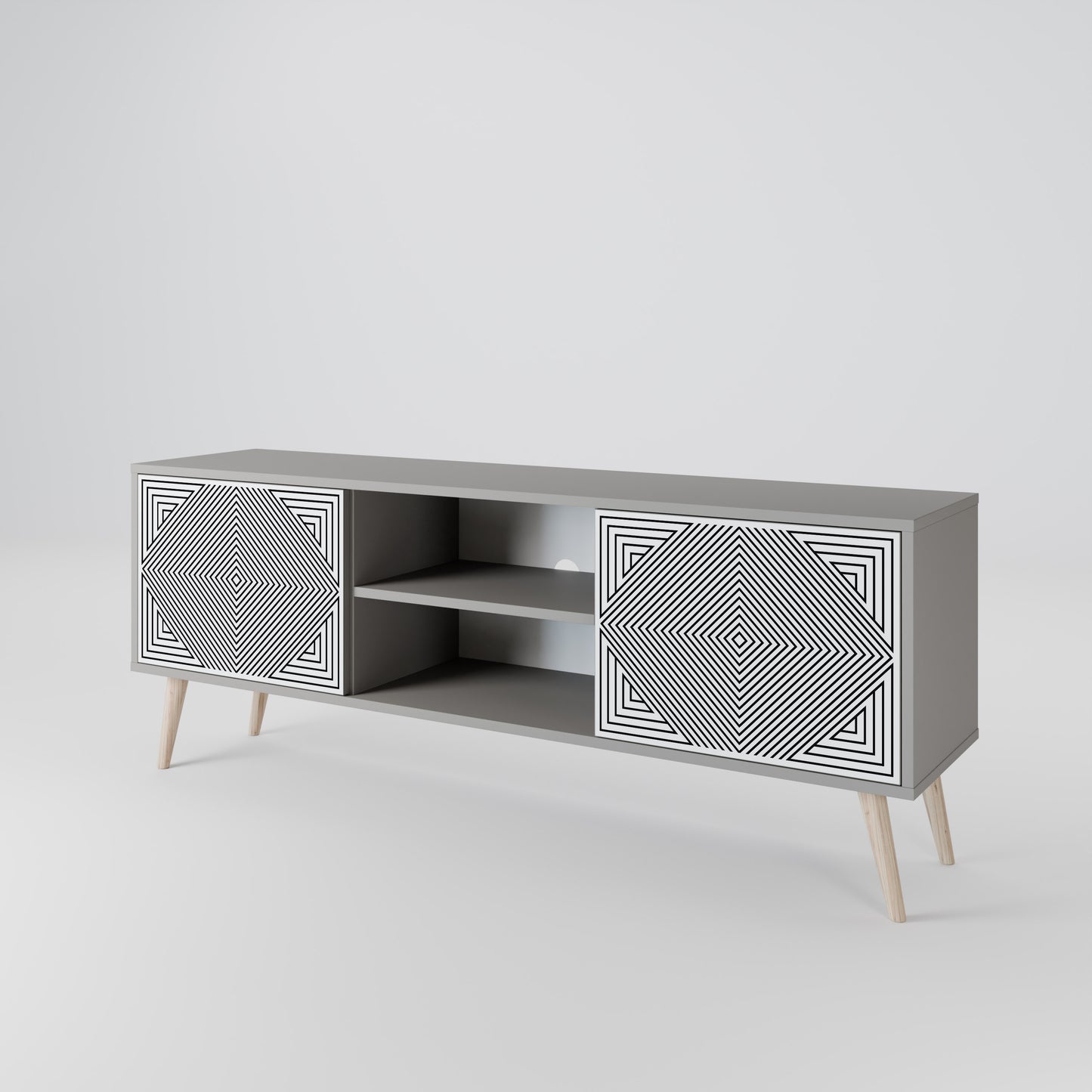POLYGON ILLUSION Móvel de TV de 2 Portas