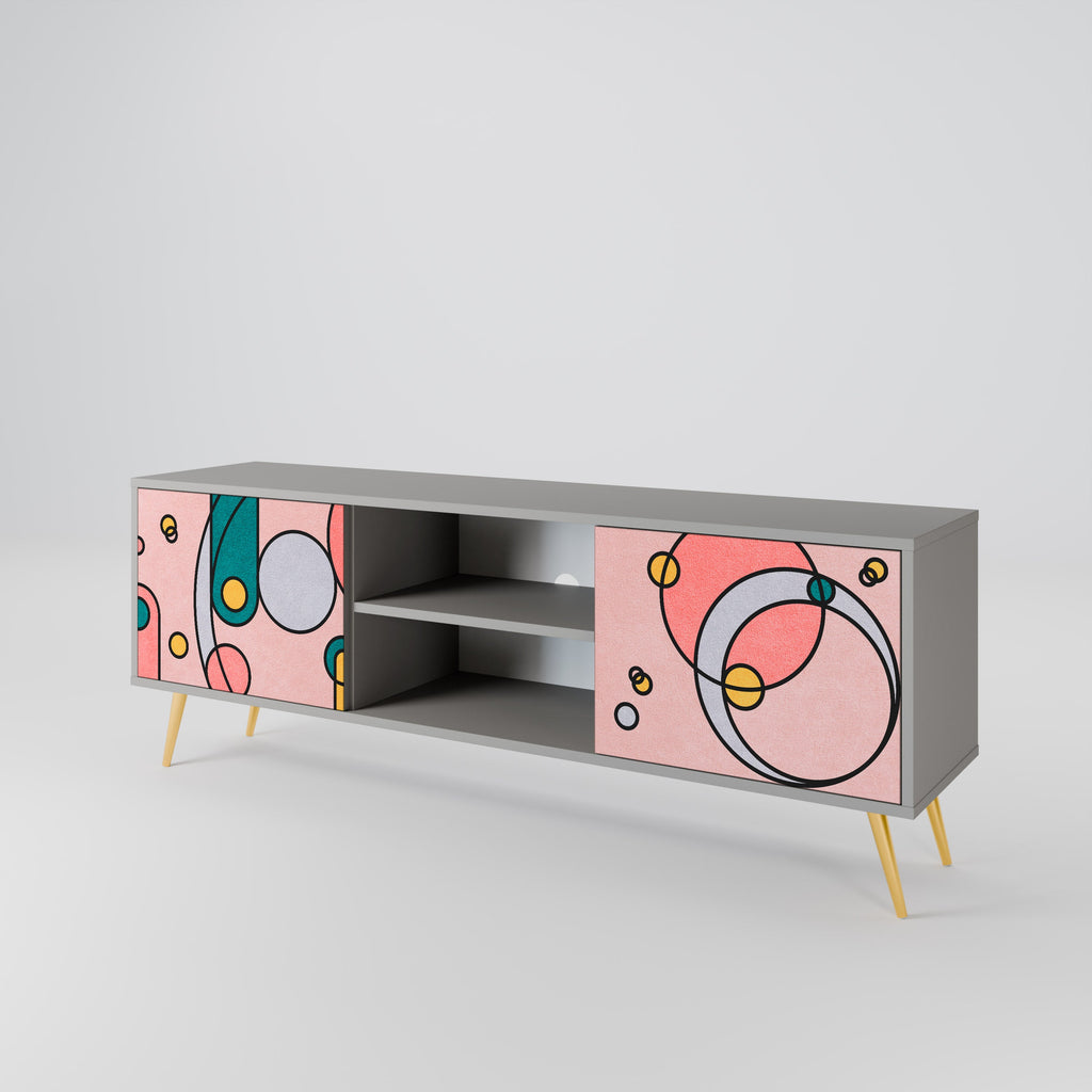 GOSSAMER ECHOES Móvel de TV com 2 Portas em Acabamento Cinzento