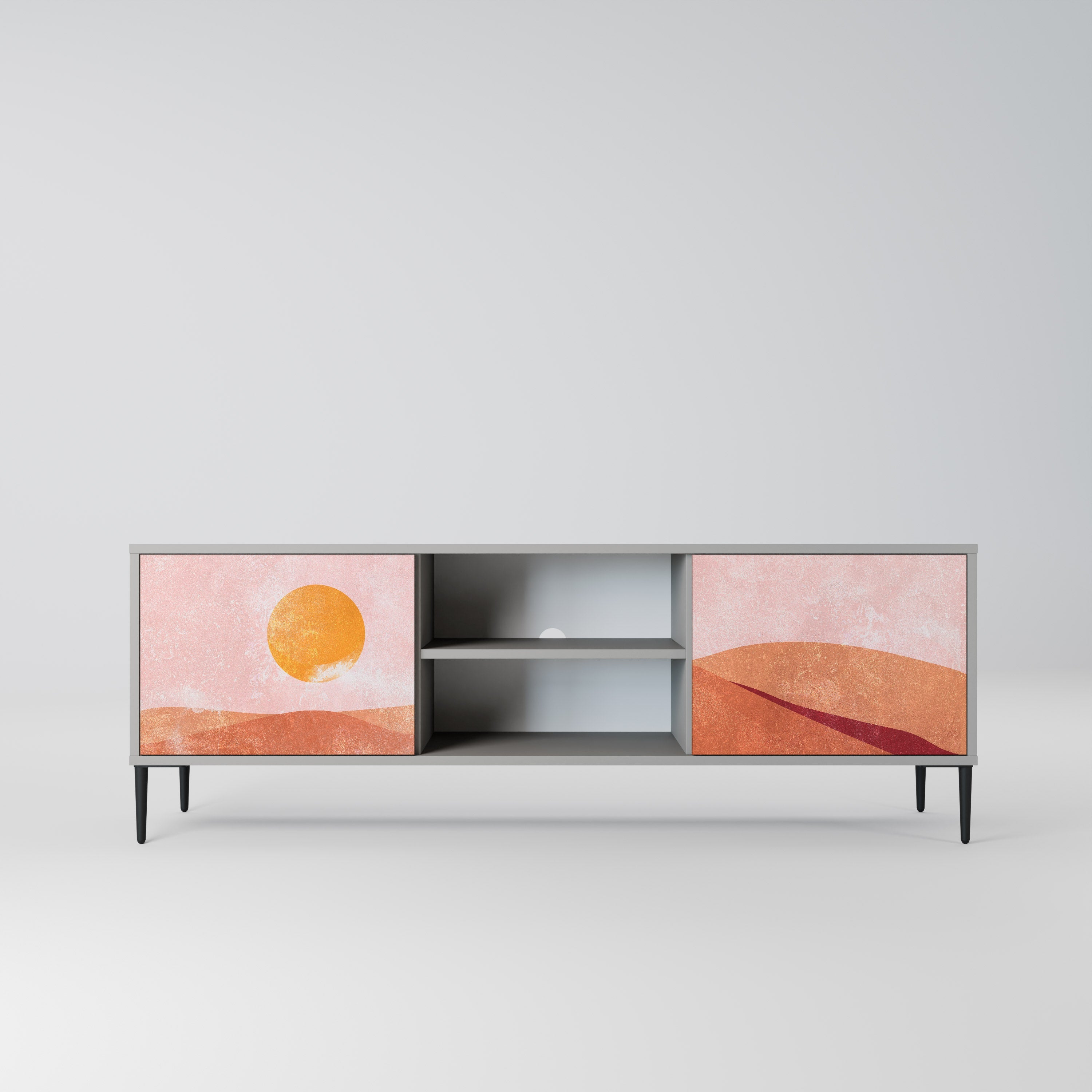 LUMINOUS SUNLIGHT Móvel de TV com 2 Portas em Acabamento Cinzento