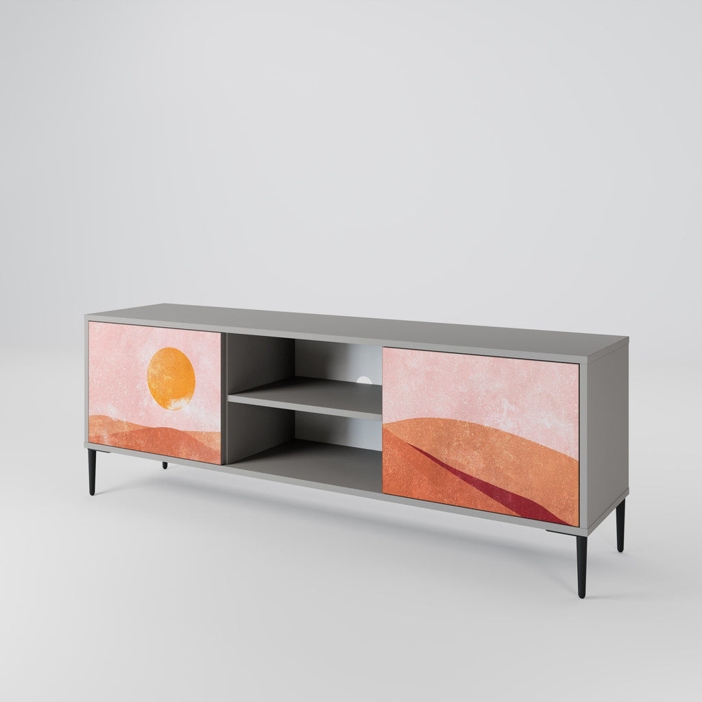 LUMINOUS SUNLIGHT Móvel de TV com 2 Portas em Acabamento Cinzento