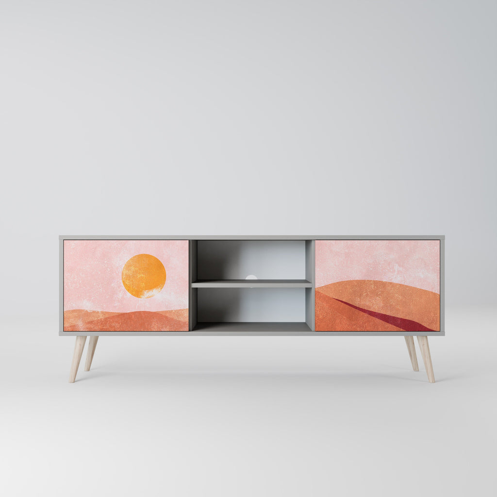 LUMINOUS SUNLIGHT Móvel de TV com 2 Portas em Acabamento Cinzento