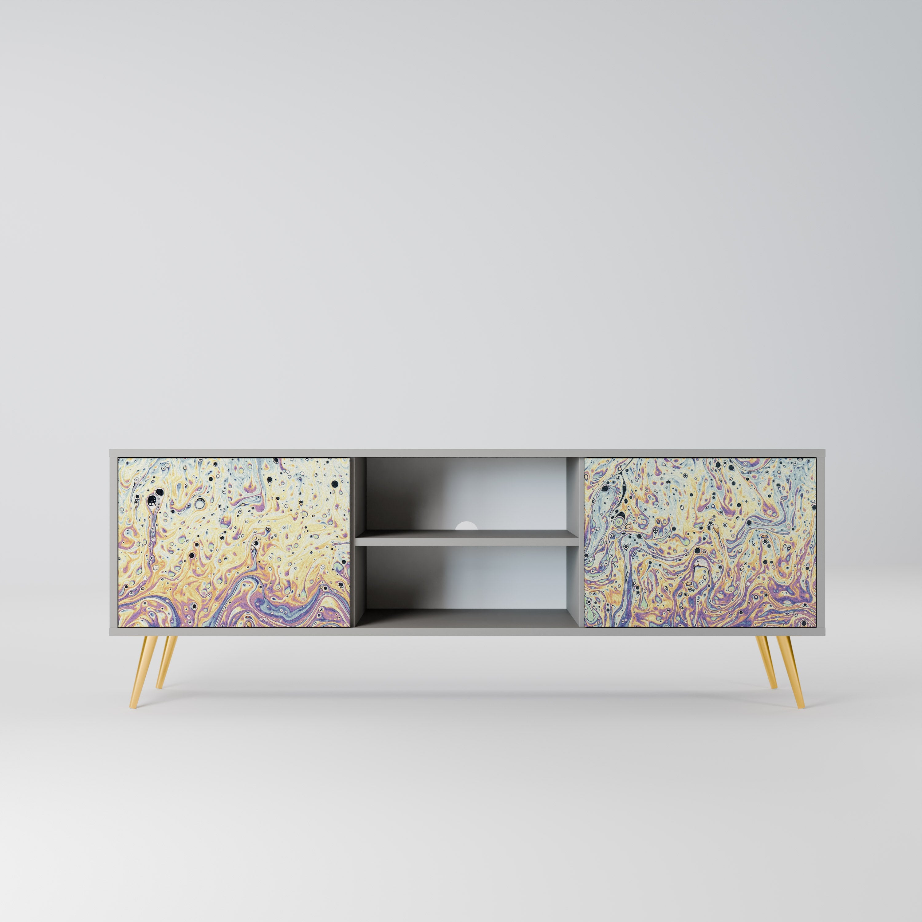 MOSAIC OF COLORS Móvel de TV com 2 Portas em Acabamento Cinzento