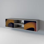 HOLLOW TIME Móvel de TV com 2 Portas em Acabamento Cinzento