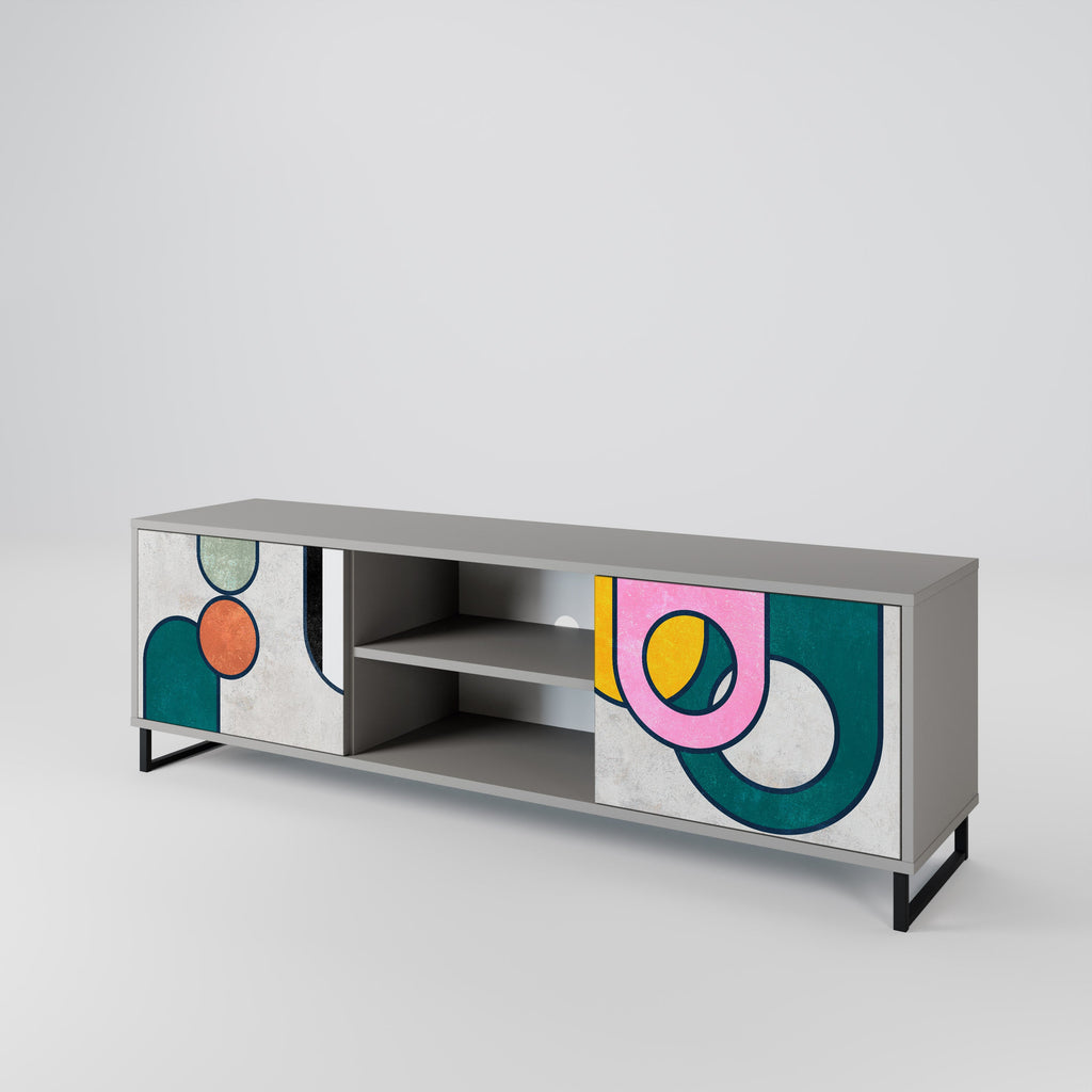 COOL STORY Móvel de TV com 2 Portas em Acabamento Cinzento