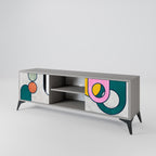 COOL STORY Móvel de TV com 2 Portas em Acabamento Cinzento