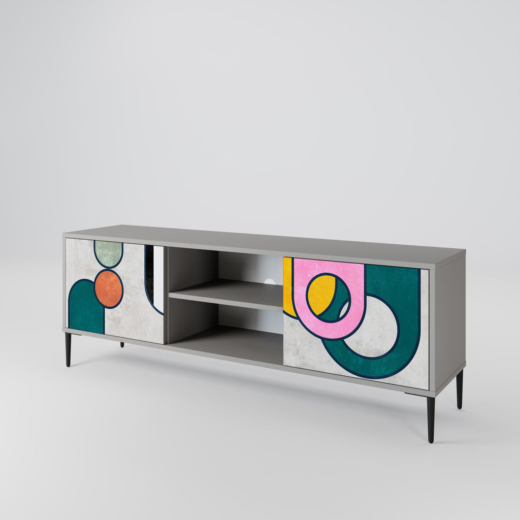 COOL STORY Móvel de TV com 2 Portas em Acabamento Cinzento