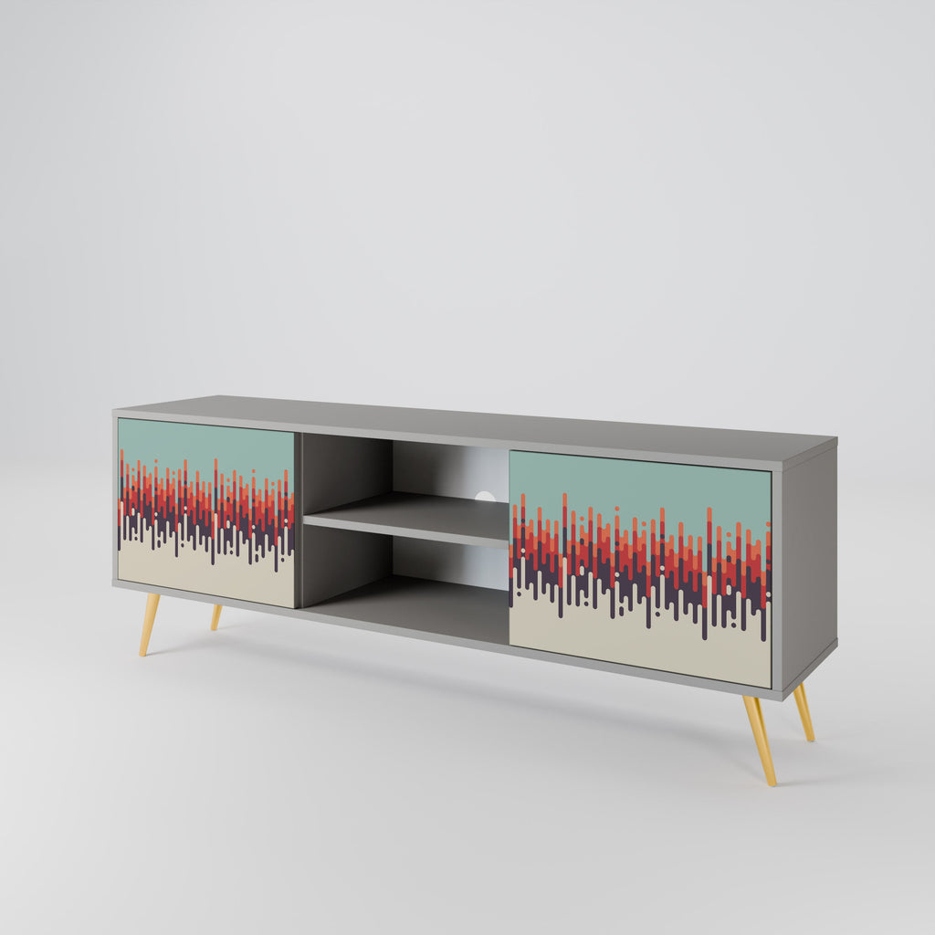 CHROMA CONTOURS Móvel de TV com 2 Portas em Acabamento Cinzento
