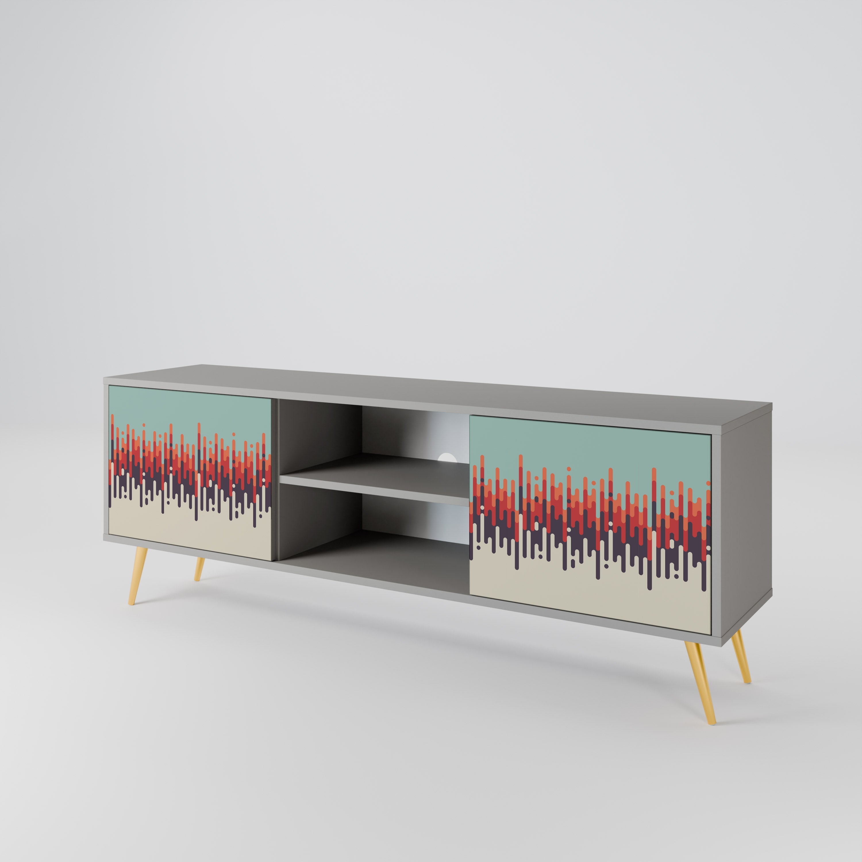 CHROMA CONTOURS Móvel de TV com 2 Portas em Acabamento Cinzento