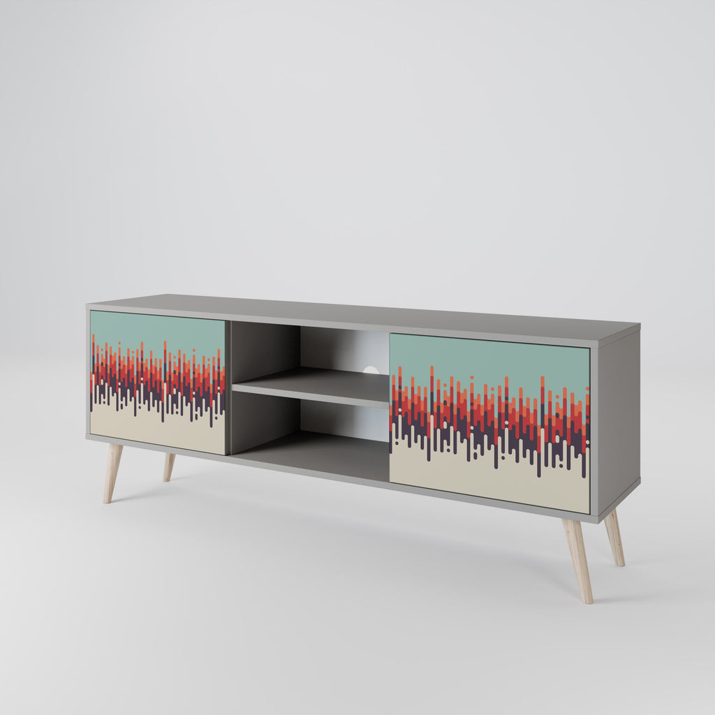 CHROMA CONTOURS Móvel de TV com 2 Portas em Acabamento Cinzento