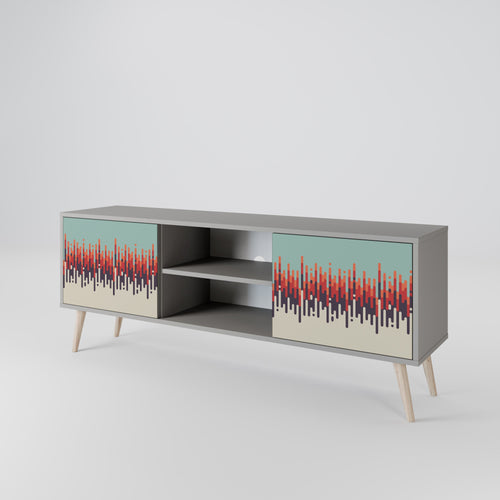 CHROMA CONTOURS Móvel de TV com 2 Portas em Acabamento Cinzento