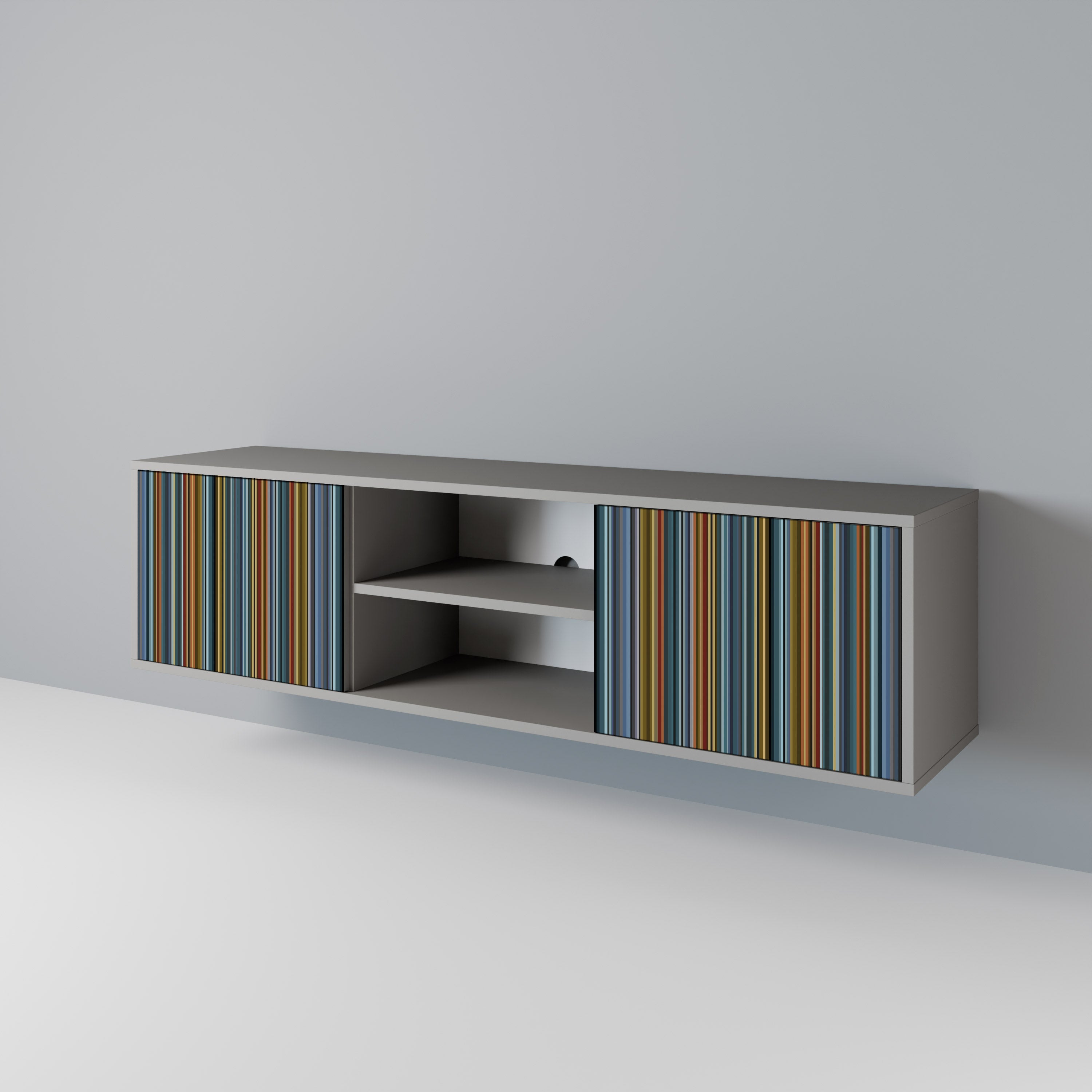 LINEOUT SPECTRUM 2-Door TV Stand in Grey Finish