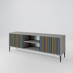 LINEOUT SPECTRUM 2-Door TV Stand in Grey Finish