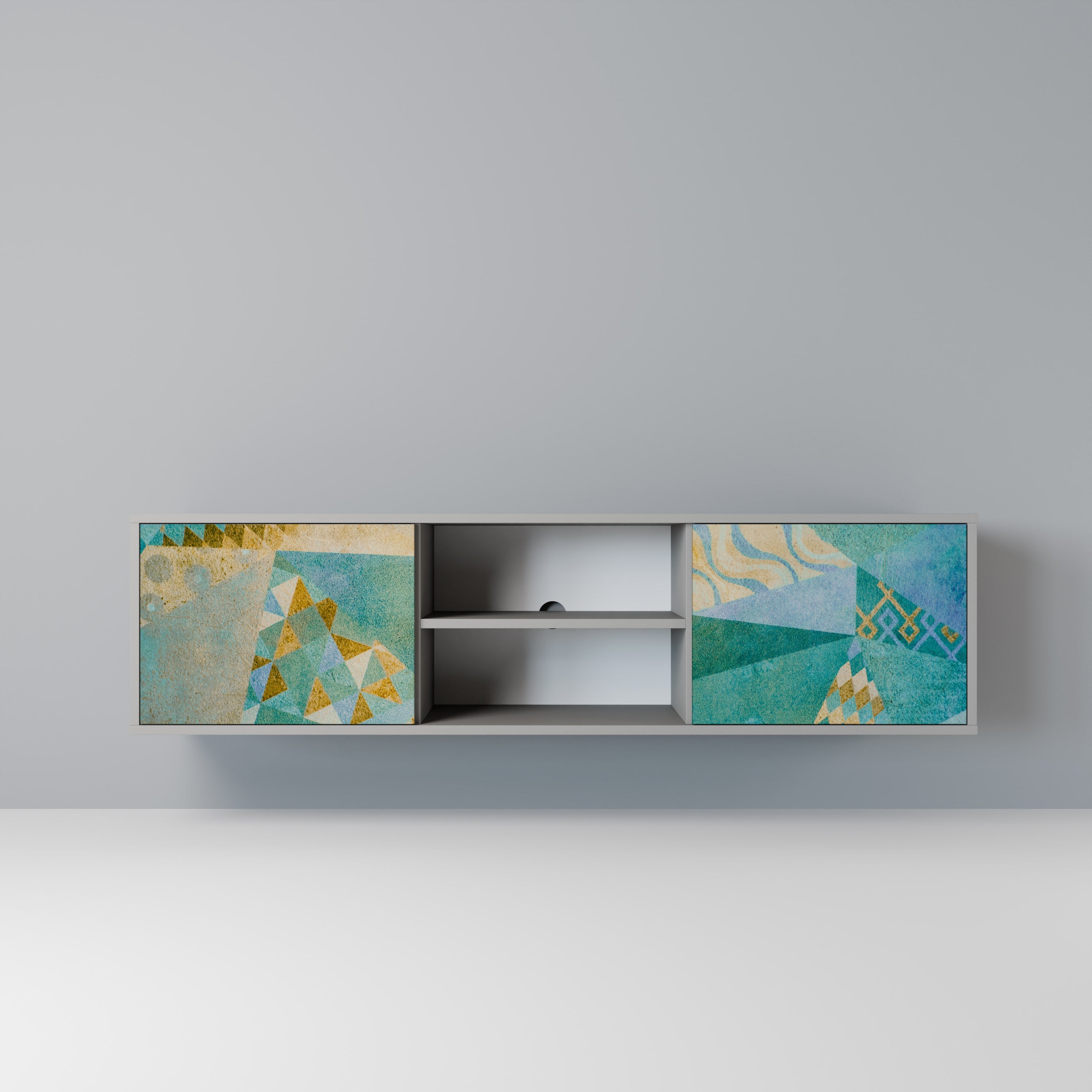 SPECTRUM SPLENDOR Móvel de TV com 2 Portas em Acabamento Cinzento