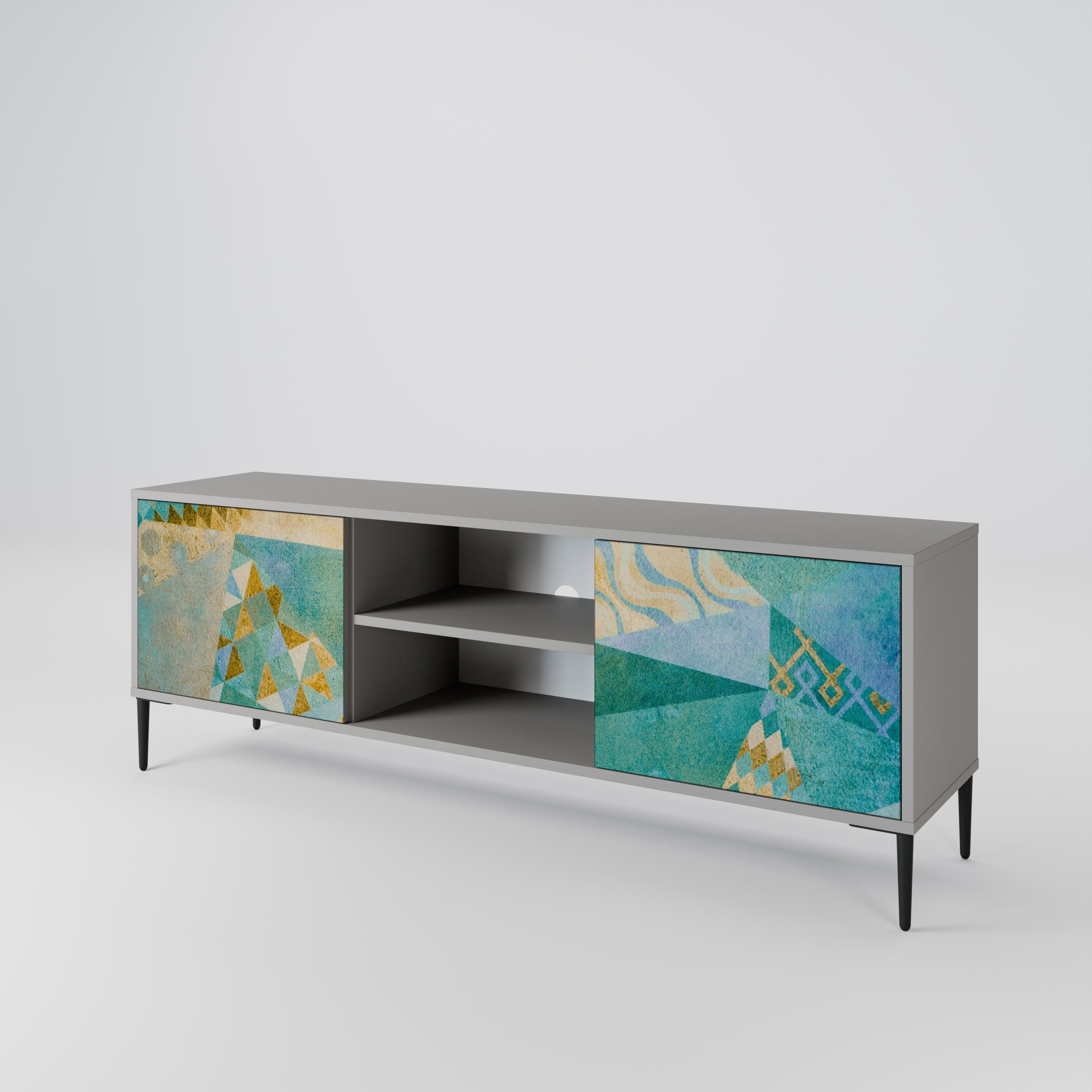 SPECTRUM SPLENDOR Móvel de TV com 2 Portas em Acabamento Cinzento