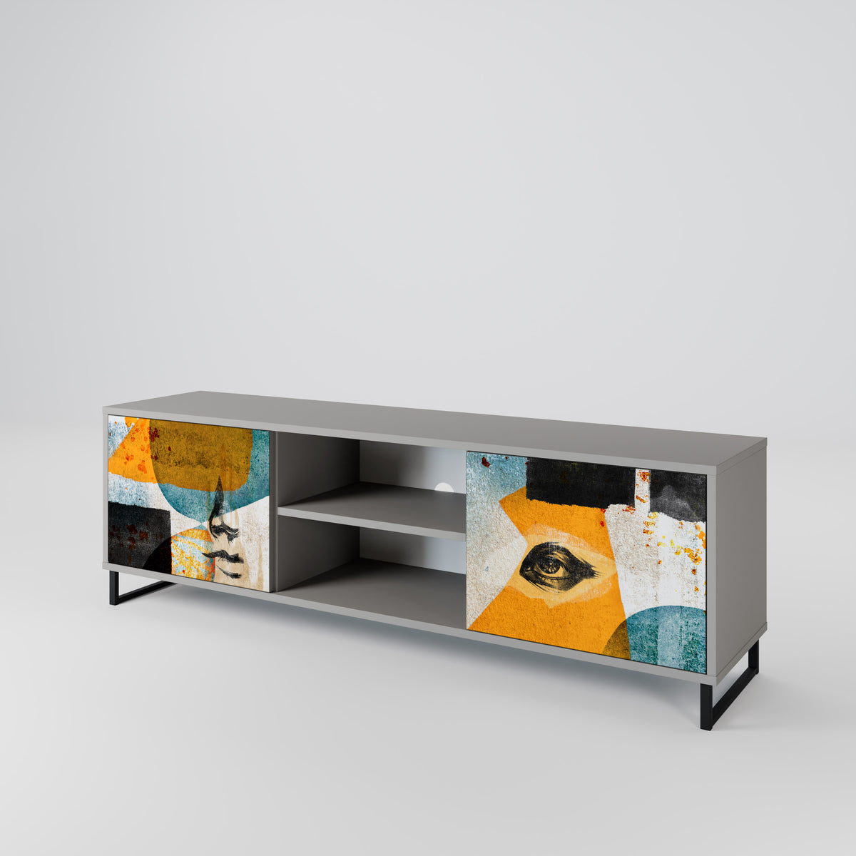 ABSTRACT FACES 2-Door TV Cabinet