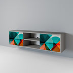 CIRCULAR RHAPSODY Móvel de TV com 2 Portas em Acabamento Cinzento