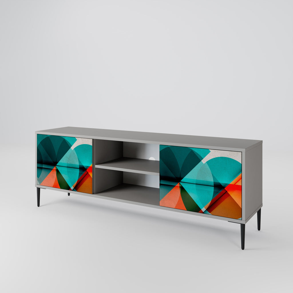 CIRCULAR RHAPSODY Móvel de TV com 2 Portas em Acabamento Cinzento