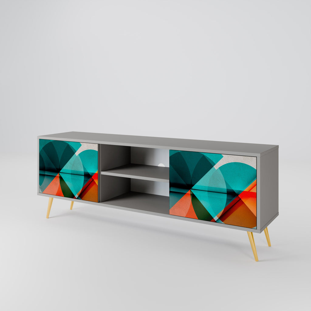 CIRCULAR RHAPSODY Móvel de TV com 2 Portas em Acabamento Cinzento