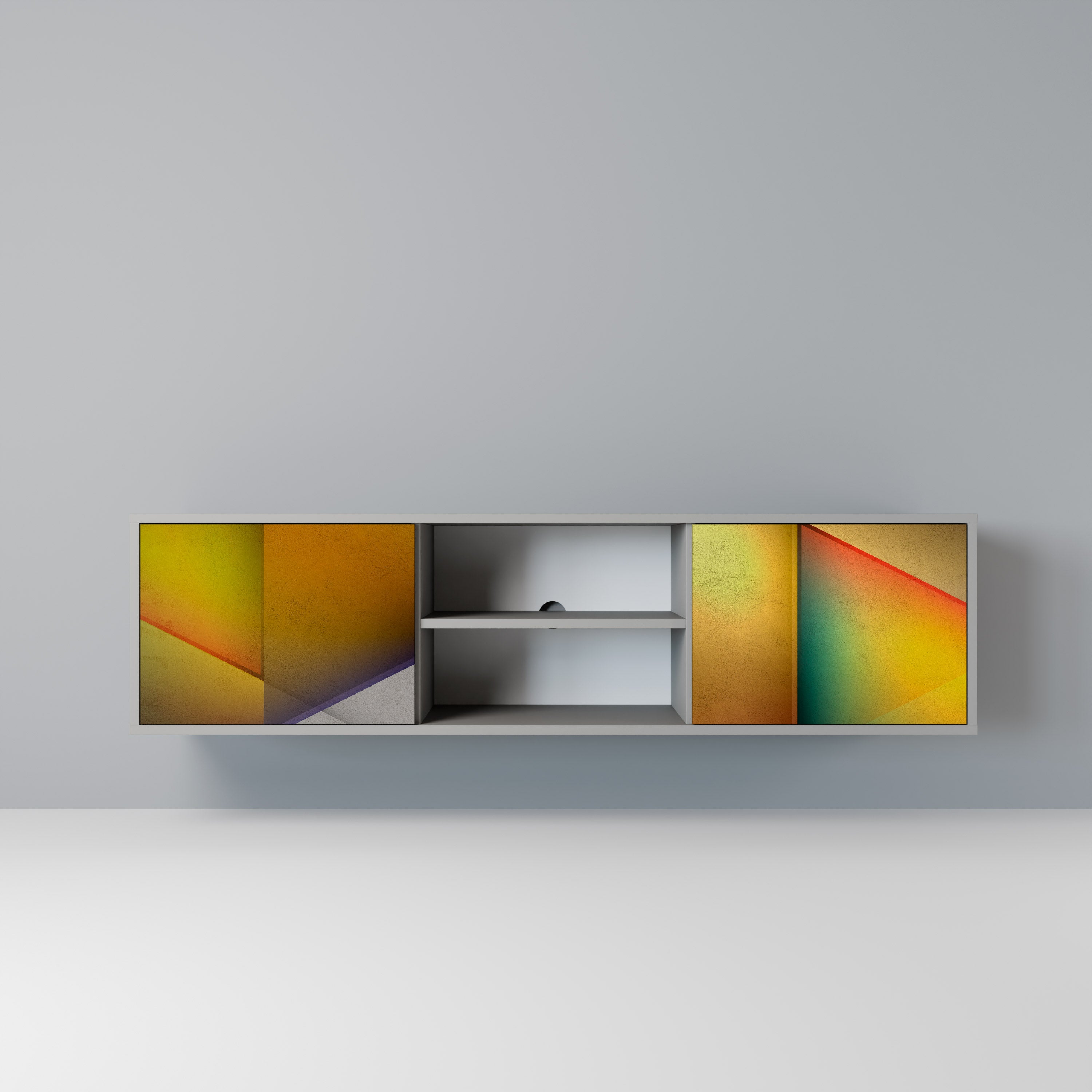 PIERCING SHARPNESS Móvel de TV com 2 Portas em Acabamento Cinzento