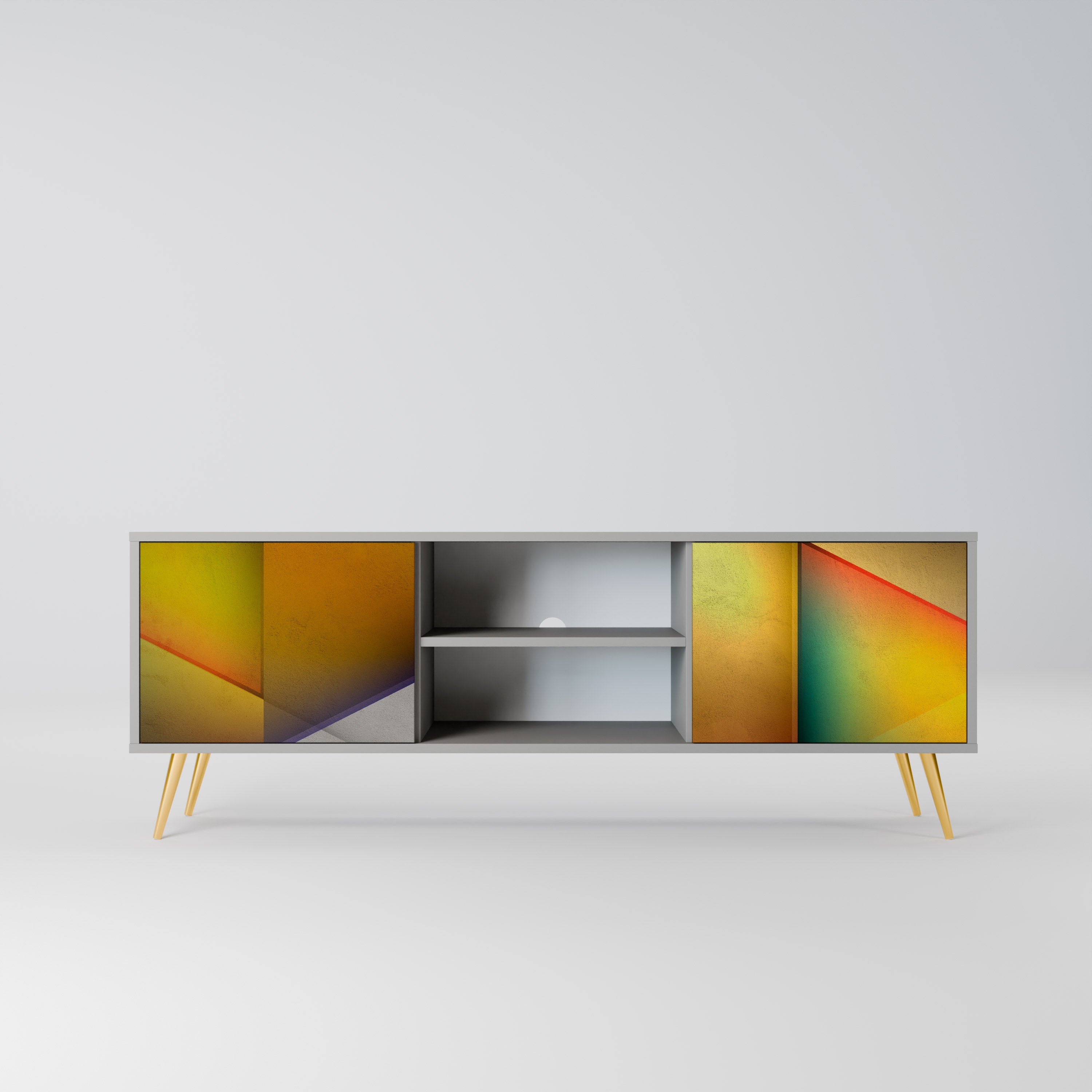 PIERCING SHARPNESS Móvel de TV com 2 Portas em Acabamento Cinzento