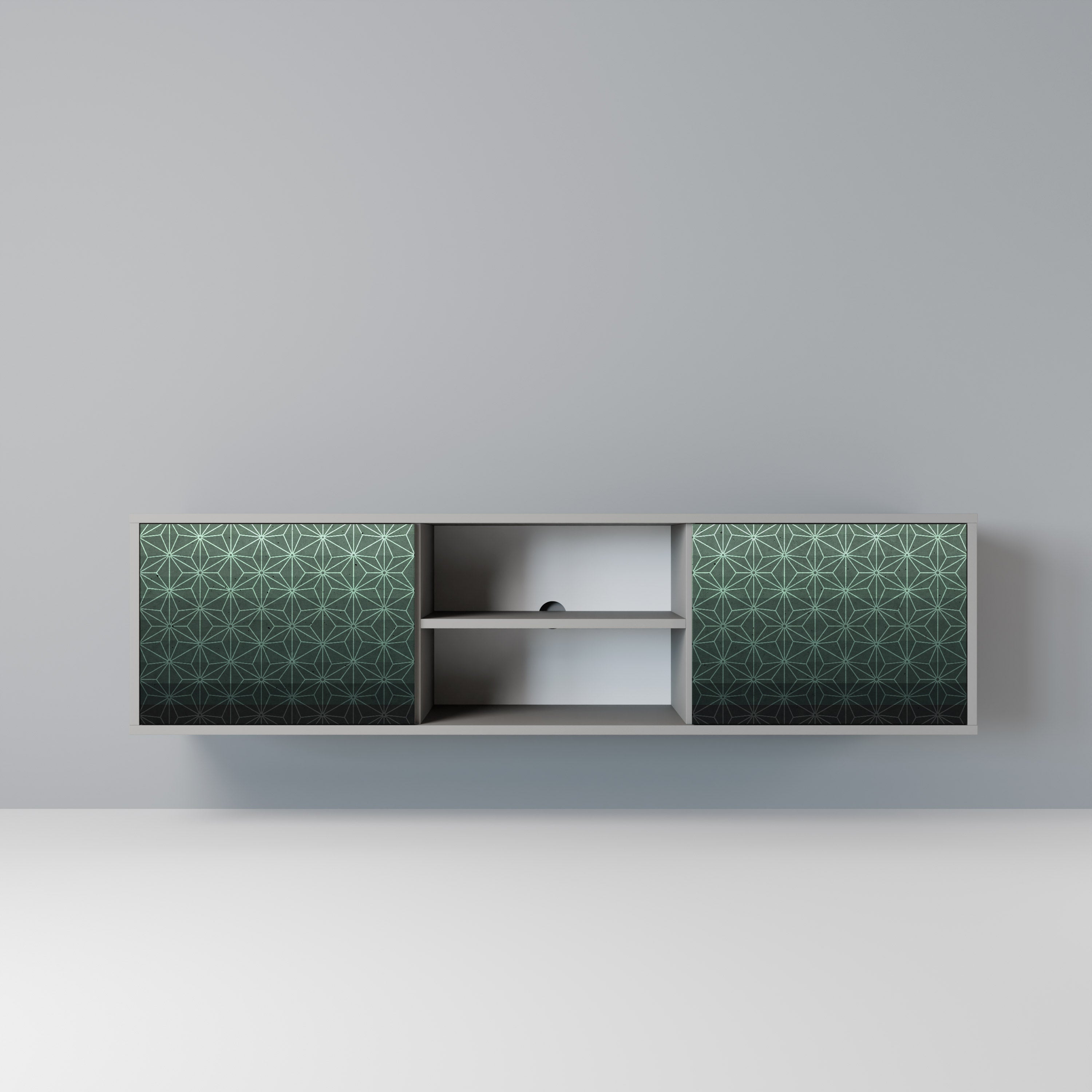 ORNAMENTAL GLIMMER Móvel de TV com 2 Portas em Acabamento Cinzento