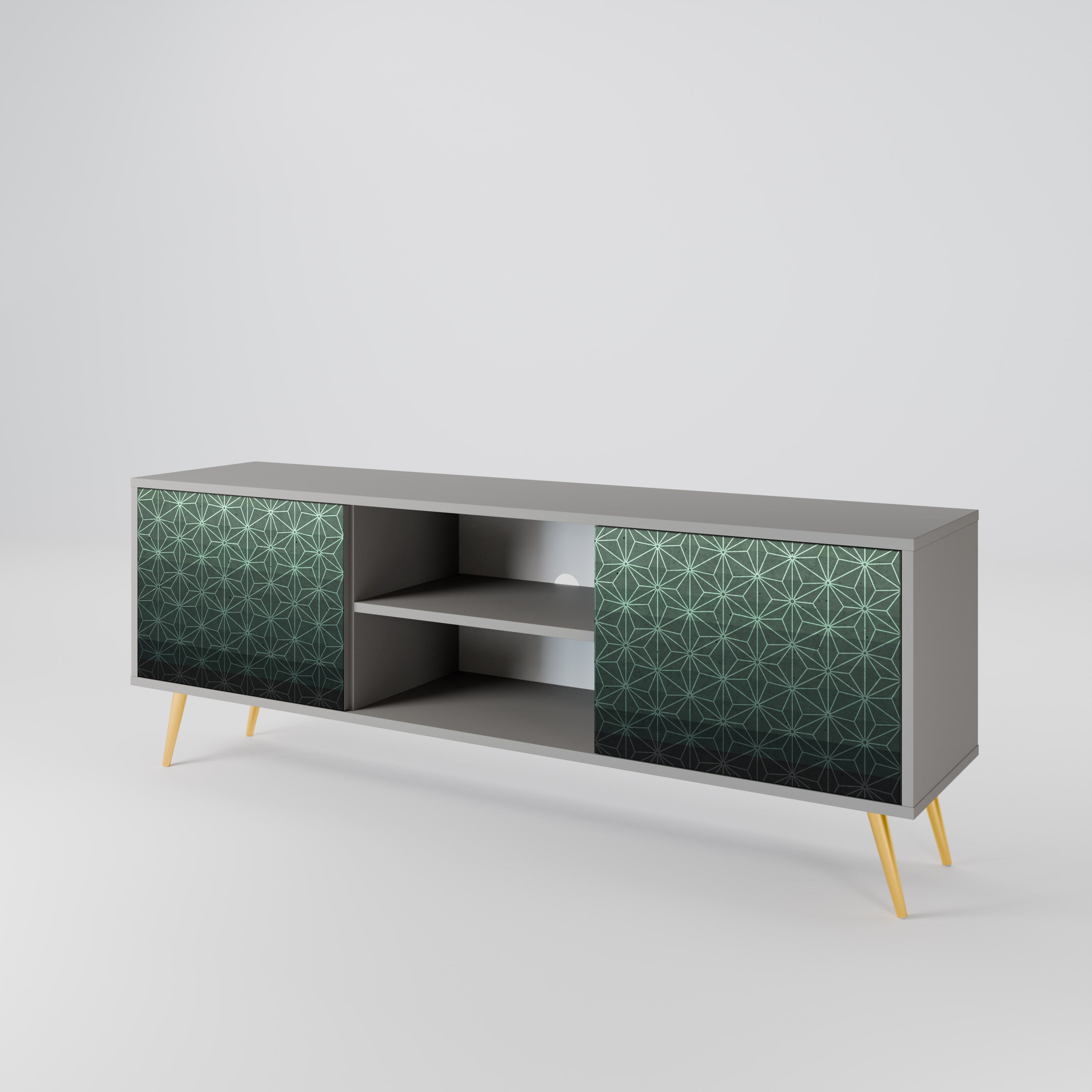 ORNAMENTAL GLIMMER Móvel de TV com 2 Portas em Acabamento Cinzento