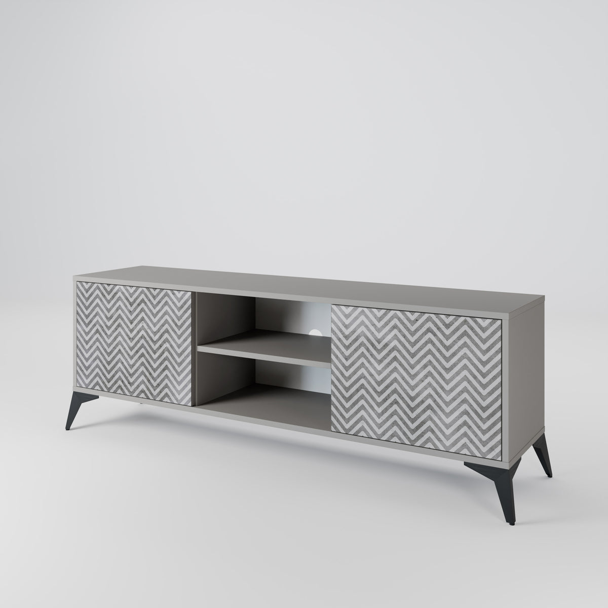 CONCRETE ZIG ZAG Móvel de TV de 2 Portas