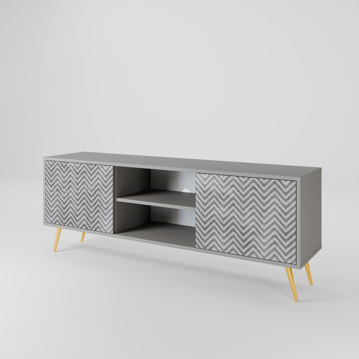 CONCRETE ZIG ZAG Móvel de TV de 2 Portas