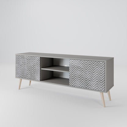 CONCRETE ZIG ZAG Móvel de TV de 2 Portas