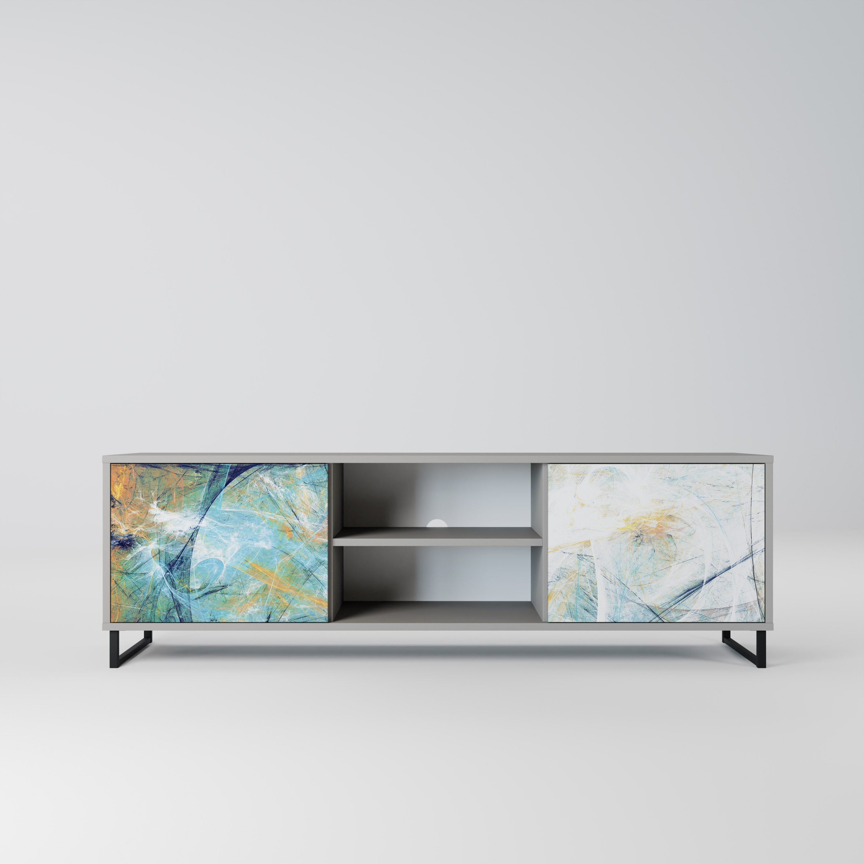 ABSTRACT THOUGHTS Móvel de TV com 2 Portas em Acabamento Cinzento