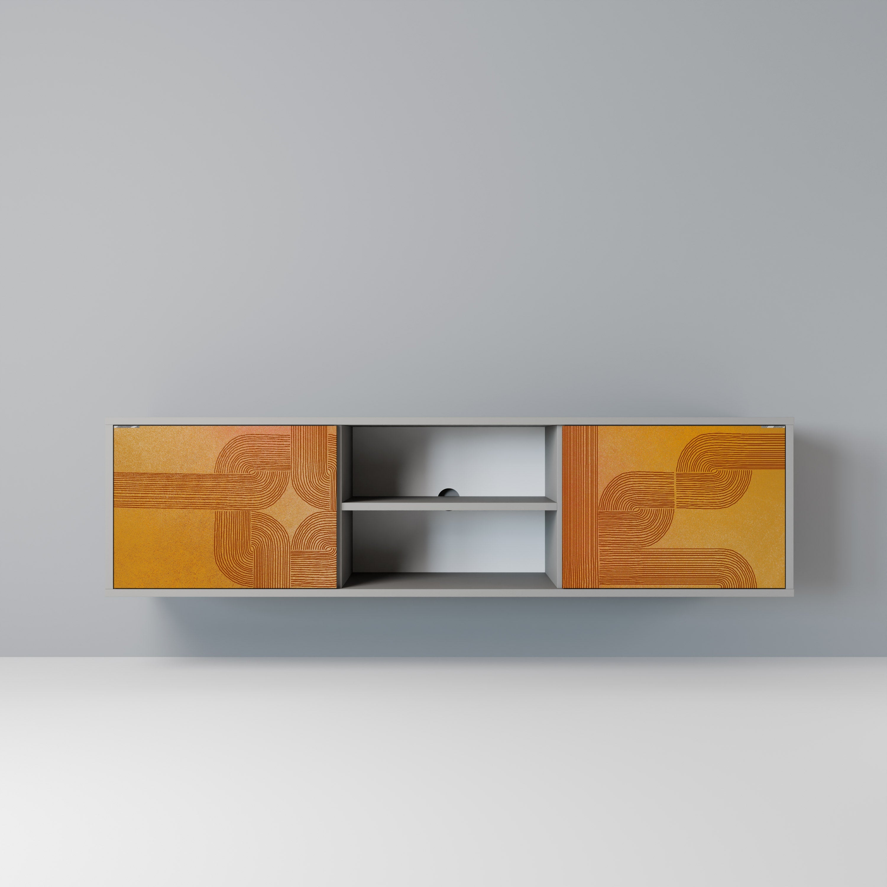 STRENGTHENING RELATION Móvel de TV com 2 Portas em Acabamento Cinzento