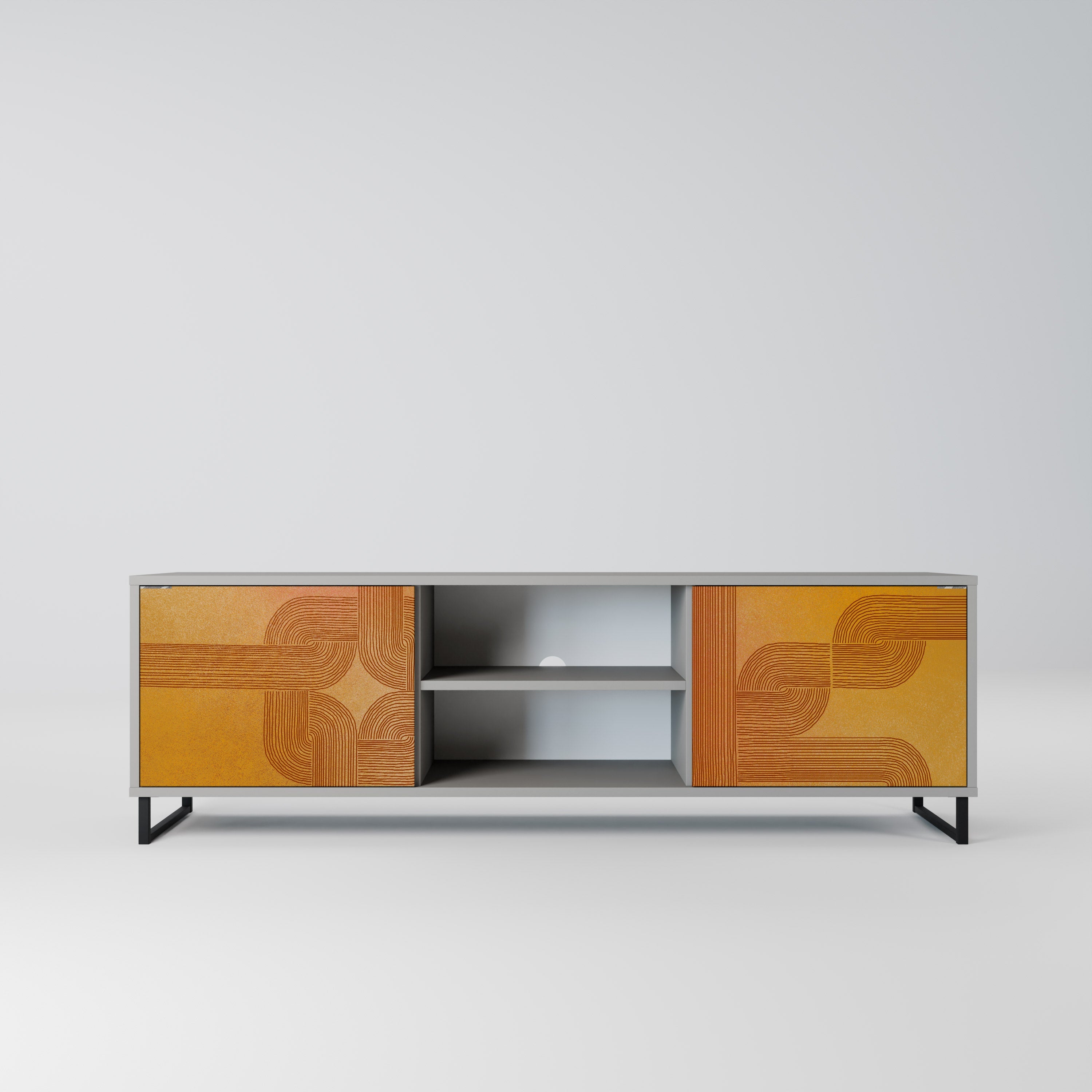 STRENGTHENING RELATION Móvel de TV com 2 Portas em Acabamento Cinzento