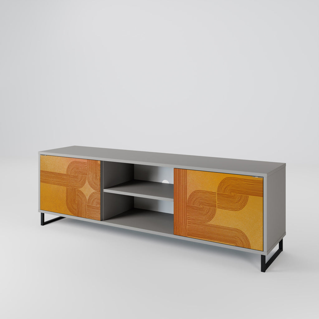 STRENGTHENING RELATION Móvel de TV com 2 Portas em Acabamento Cinzento