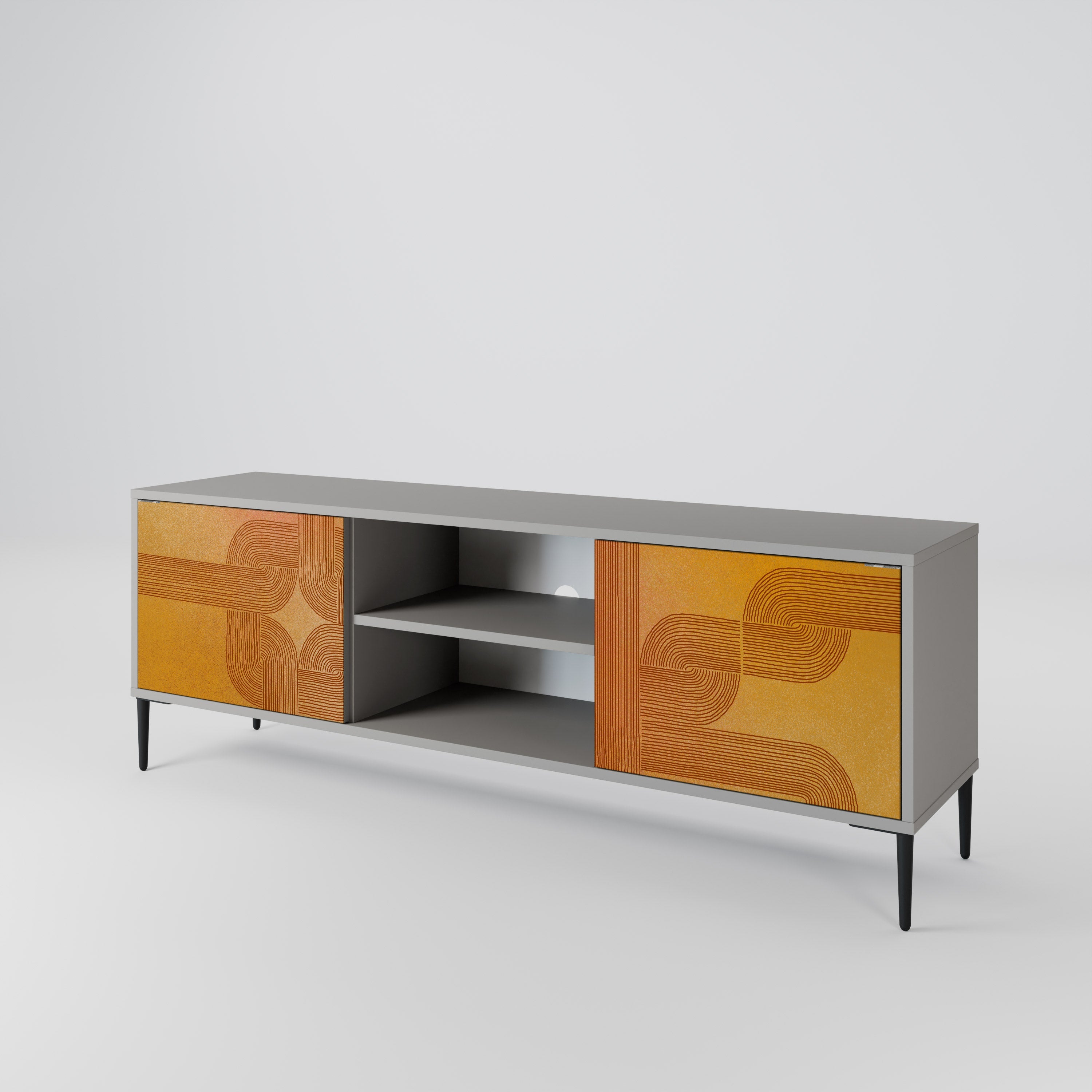 STRENGTHENING RELATION Móvel de TV com 2 Portas em Acabamento Cinzento