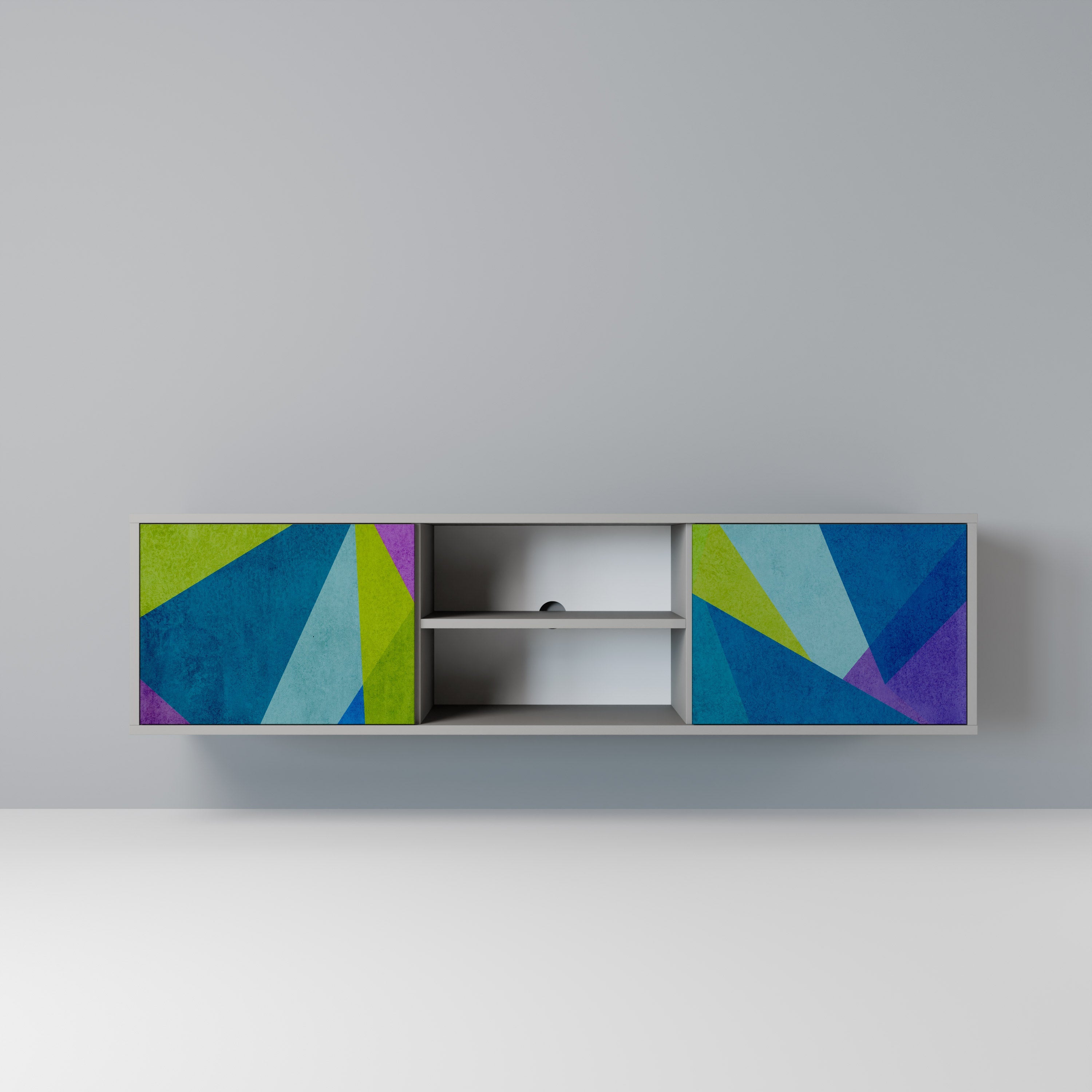 COLD SHOWCASE Móvel de TV com 2 Portas em Acabamento Cinzento