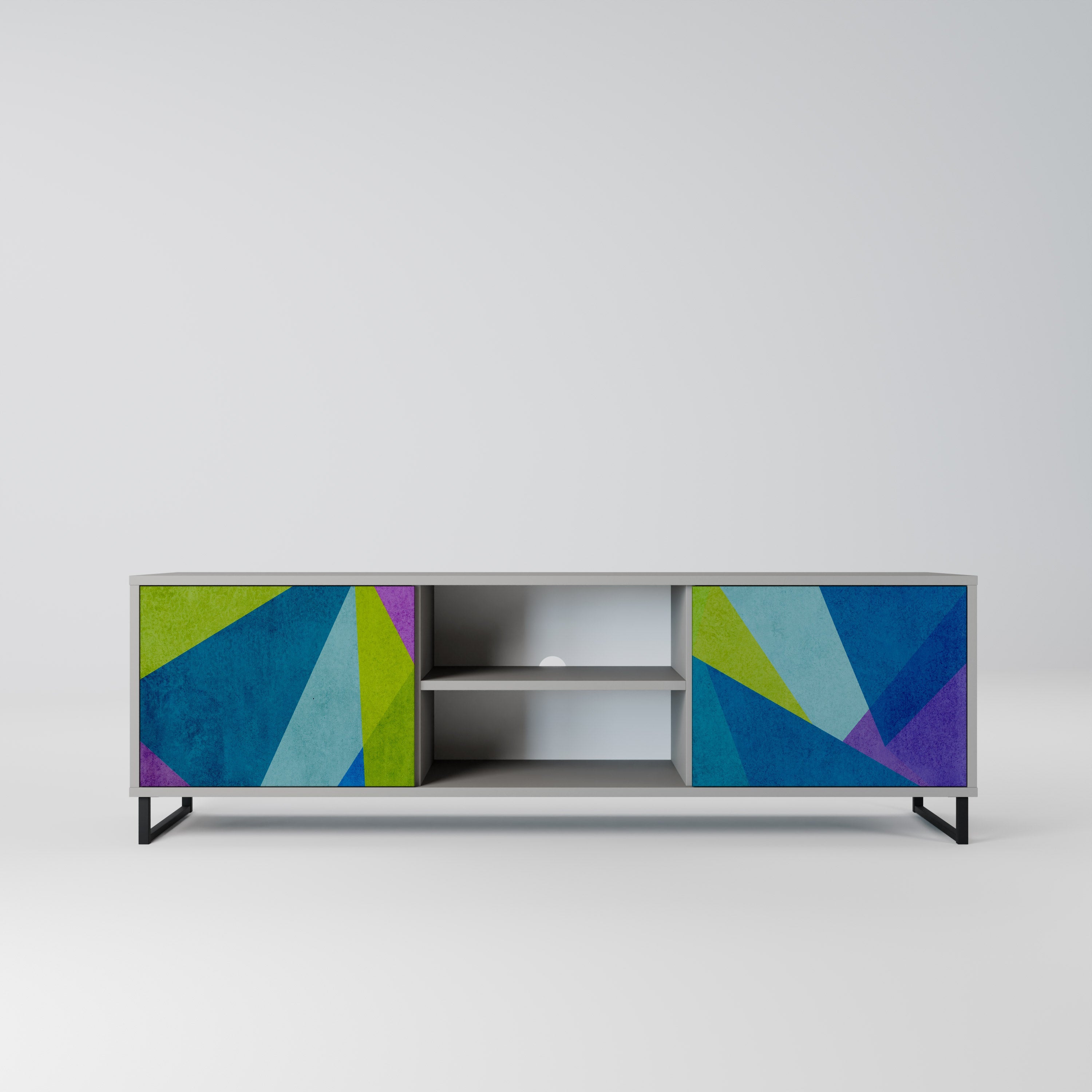 COLD SHOWCASE Móvel de TV com 2 Portas em Acabamento Cinzento