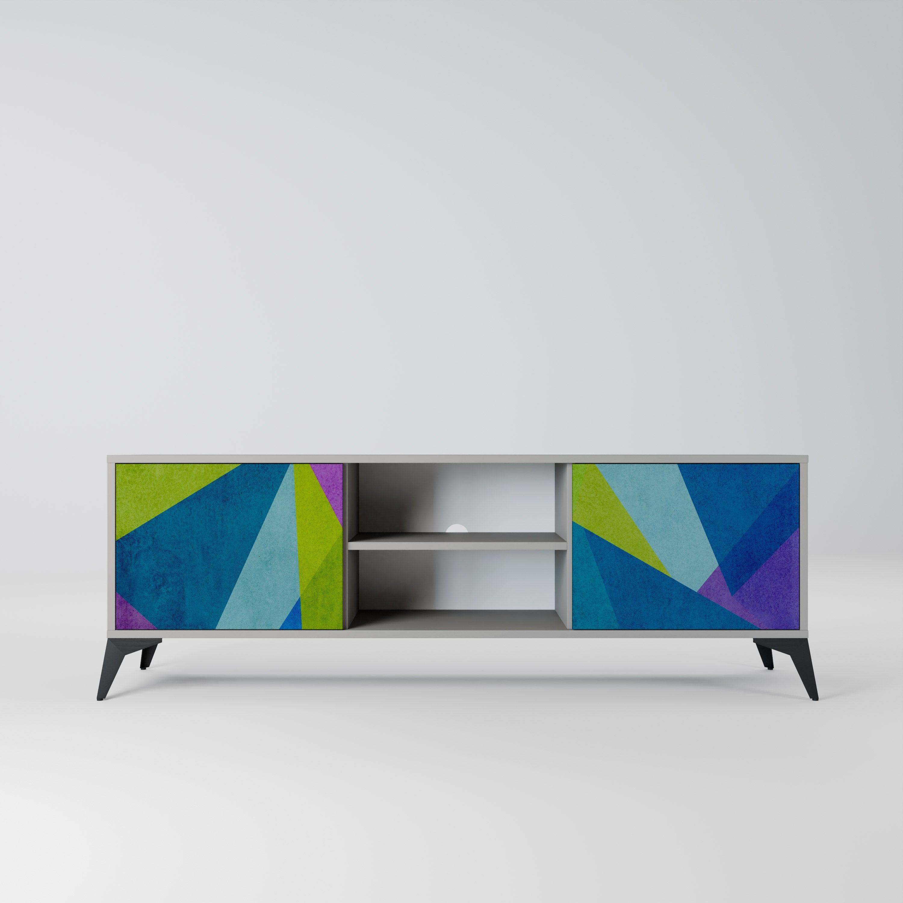 COLD SHOWCASE Móvel de TV com 2 Portas em Acabamento Cinzento