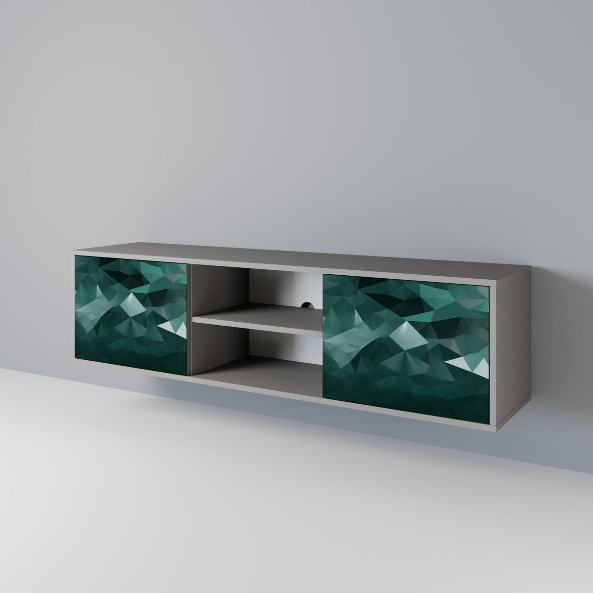 POLYGONAL FLOATING Móvel de TV de 2 Portas