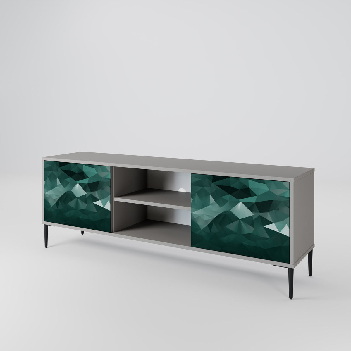 POLYGONAL FLOATING Móvel de TV de 2 Portas