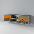 SIMPLE SOLUTIONS 2-Door TV Stand in Grey Finish