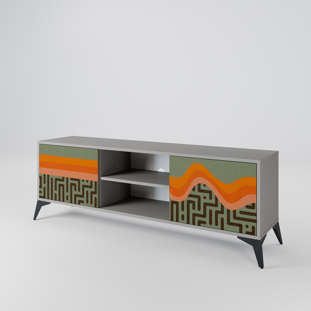 SIMPLE SOLUTIONS 2-Door TV Stand in Grey Finish